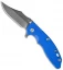Hinderer Knives XM-18 3.5 Bowie Flipper Knife Blue G-10 (Black)