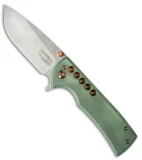 Ferrum Forge + Chaves One-Off Veloz Flipper Knife Green (3.125" Stonewash) FFKW