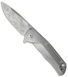 Lion Steel TRE Three Rapid Exchange Flipper Knife Titanium (2.8" Damascus) TREDT