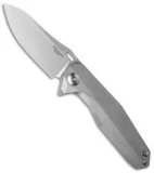 Rike Knife 1504A Framelock Flipper Knife Gray Titanium (3.75" Stonewash)