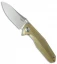 Rike Knife 1504A Framelock Flipper Knife Gold Titanium (3.75" Stonewash)