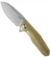 Rike Knife 1504B Framelock Flipper Knife Gold Titanium (3.75" Matte Satin)