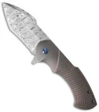 Rick Barrett Fallout Mid-Tech Flipper Knife Spectrum Titanium (3.5" Damascus)