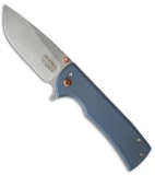 Ferrum Forge + Chaves Veloz Flipper Knife Plain Blue (3.125" Stonewash) FFKW