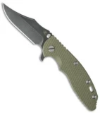 Hinderer Knives XM-18 3.5 Bowie Flipper Knife OD Green (Black SW)