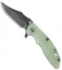 Hinderer Knives XM-18 3.5 Bowie Flipper Knife Translucent Green (Black SW)