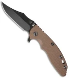 Hinderer Knives XM-18 3.5 Bowie Flipper Knife Coyote Brown (Black SW)