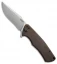Zieba Knives S1 Frame Lock Flipper Bronzed Ti (3.625" Stonewash)