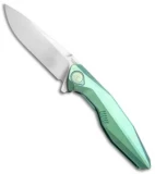 Rike Knife 1508S Integral Framelock Flipper Green Titanium (3.25" Bead Blast)