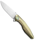 Rike Knife 1508S Integral Framelock Flipper Gold Ano Titanium (3.25" Bead Blast)