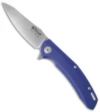 Maxace Knives Wind Flipper Liner Lock Knife Blue G-10 (3.875" Stonewash)