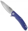 Maxace Knives Wind Flipper Liner Lock Knife Blue G-10 (3.875" Stonewash)