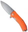 LionSteel KUR Flipper Knife Orange G10 (3.43" Stonewash)