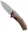 LionSteel KUR Flipper Knife Brown G10 (3.43" Stonewash)