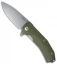 LionSteel KUR Flipper Knife OD Green G10 (3.43" Stonewash)