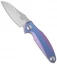 Rike Knife RK1503 Flipper Knife Purple Titanium (3.25" Stonewash)