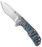 Kizer Ning Shoal Frame Lock Knife Blue Ano Titanium (3.5" Satin) Ki4469A2