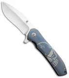 Kizer Cucchiara Hustler Flipper Knife Blue Titanium (4.625" Stonewash) Ki5464A2