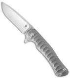 Kizer Cucchiara Dukes Flipper Knife Stonewash Titanium (3.625" Satin) Ki5466A2
