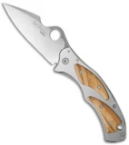 Spyderco Volpe Frame Lock Knife Stainless Steel/Olivewood (3.4" Satin) C99P