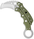 Mantis Vuja De Balisong Karambit Crossover Knife Green G-10 (2" Satin) MK-4G