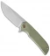 Ferrum Forge N-TAC Flipper Knife Green/Plain Titanium (3" Stonewash)