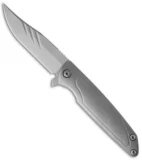 Sharp By Design Typhoon Flipper Clip Point Knife Knurled + Grooves (4" Gray)