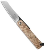 Kansei Matsuno Custom F011 Friction Folder Knife Birch Wood (2.625" Satin)