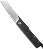 Kansei Matsuno Custom Tanto Friction Folder Knife Carbon Fiber (2.625" Satin)
