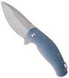 Jens Anso Knives Custom Ziggy Knife Blue Titanium (3" Stonewash)