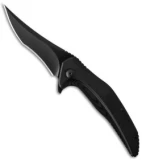 Brous Blades Vendetta Flipper Liner Lock Knife Black G-10 (4" Blackout)