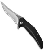 Brous Blades Vendetta Flipper Liner Lock Knife Black G-10 (4" Stonewash)