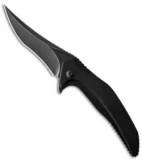 Brous Blades Vendetta Flipper Liner Lock Knife Black G-10 (4" Acid Stonewash)