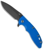 Hinderer XM-18 3.5 Spear Point Flipper Knife Blue G-10/Black Ti (DLC Black) BHQ