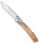 Actilam T3 Olive Wood Folding Knife w/Clip (3.25" Plain) T3WC