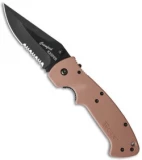 CRKT Crawford Kasper Liner Lock Knife Tan Zytel (3.75" Black Serr) 6783DB