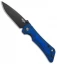 Southern Grind Spider Monkey Liner Lock Knife Blue CF (3.25" M4 DLC Black)