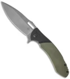 Ferrum Forge + Kramer Custom Knives Deity Flipper Titanium (3.75" SW) GR/GY
