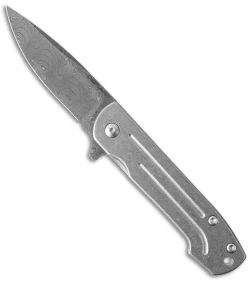 Defiant7 Knives Kumu Frame Lock Knife Ti Fuller (3.5" Damascus)