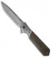 Olamic Cutlery Rainmaker Flipper Knife Damascus/Micarta (4.25" Tumbled)