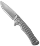 Kizer Cucchiara Dukes Flipper Knife Gray Titanium (3.625" Stonewash) Ki5466A1