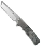 Jason Clark Custom Tanto Knife Gray Ti/Micarta Burl (3.625" Tanto)