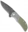 Calavera Cutlery Small El Patron Flipper Knife Green G-10 (3.25" Acid Wash)