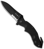 Fox Knives Sierra Tactical Rescue Liner Lock Knife G10 (3.5" Black Serr) FX-151T