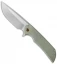 Ferrum Forge Mordax Flipper Knife Green/Plain (3.625" Stonewash)