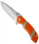 Olamic Cutlery Wayfarer Flipper Knife Orange G10/Green C-Tek (4" Matte) W871