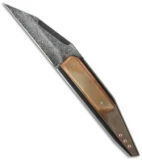 Corrie Schoeman D-TER Flipper Knife Copper Beryllium (3.375" Damascus)