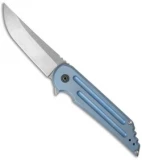 Jake Hoback Knives Kwaiback Mk3 Frame Lock Knife Blue Ano (3.75" Stonewash)