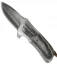 Burr Oak Knives Coffin Nail Flipper Knife Damascus/Burlap Micarta (3.5" San Mai)