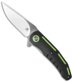 A2 Andre Thorburn/Van Heerden A3-3D Flipper Knife Black/Green G-10 (3.75" Satin)